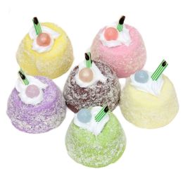 6 Pcs Fake Cream Cake Realistic Artificial Dessert Model Crafts Photography Props Party Replica Bakery Display