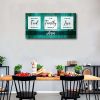 Canvas Wall Art ''Bless The Food Before Us'' Quote Painting; Wall Art for Living Room; Green Canvas Prints Picture Wall Decor; Dining Room Bedroom Hom