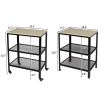 3-Tier Kitchen Microwave Cart;  Rolling Kitchen Utility Cart;  Standing Bakers Rack Storage Cart with Metal Frame for Living Room White RT