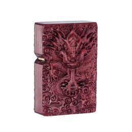 Boss Sandalwood Series Kerosene Lighter Brocade Box Packaging High-end Gift Lighter Factory Wholesale (Option: Red Sandalwood Dragon Head-No Oil)