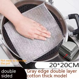 Home Stove Washing Pot Oil-free Stain Removal Washing Cloth (Option: Cotton White And Silver Silk)