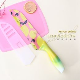 Stainless Steel Printing Chef Knife (Option: Lemon Yellow)