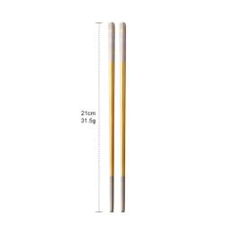 304 Stainless Steel Chopsticks Household Alloy Restaurant Color Laser Square-headed (Option: Short Gold)