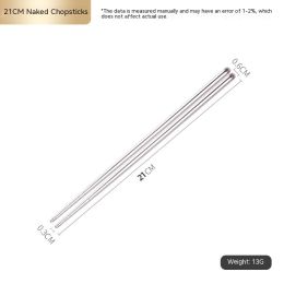 Stainless Steel Hollow Chopsticks (Option: 21cm Roundheaded Chopsticks)