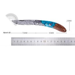 Multifunctional Self-defense Folding Stainless Steel Mini Fruit Knife (Option: Damascus 7cmx95mm)