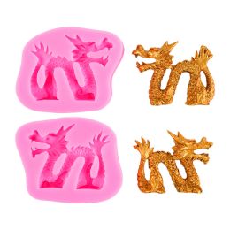 Chinese Dragon Fondant Cake Decoration Silicone Mold (Option: Pink B168B169 Pairs)