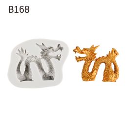 Chinese Dragon Fondant Cake Decoration Silicone Mold (Option: Gray B168)