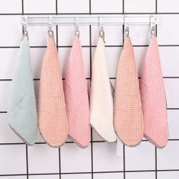 4pcs Thickened Dish Towel; Hanging Hand Towels; Kitchen Rag With Hanging Loop; Bathroom Hand Towels (size: 6pcs)