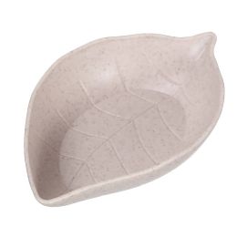 1pc Wheat Straw Leaf Shape Small Dish; Creative Snack Plate; Tableware; Vinegar Dish; Soy Sauce Dish; Bone Dish; Small Seasoning Dish (Color: Nordic Rice)