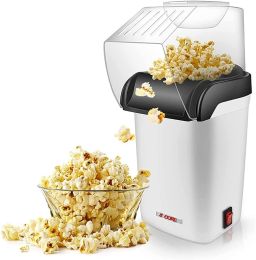 Popcorn Machine Hot Air Electric Popper Kernel Corn Maker Bpa Free No Oil 5 Core POP (Color: White)