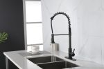 Spring Kitchen Faucet with Sprayer Pull Down;  Comercial Stainless Steel Sink Faucet Kitchen High Arc Gooseneck;  Single Handle Faucets with Deck Plat