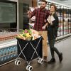 Folding Shopping Utility Cart with Water-Resistant Removable Canvas Bag